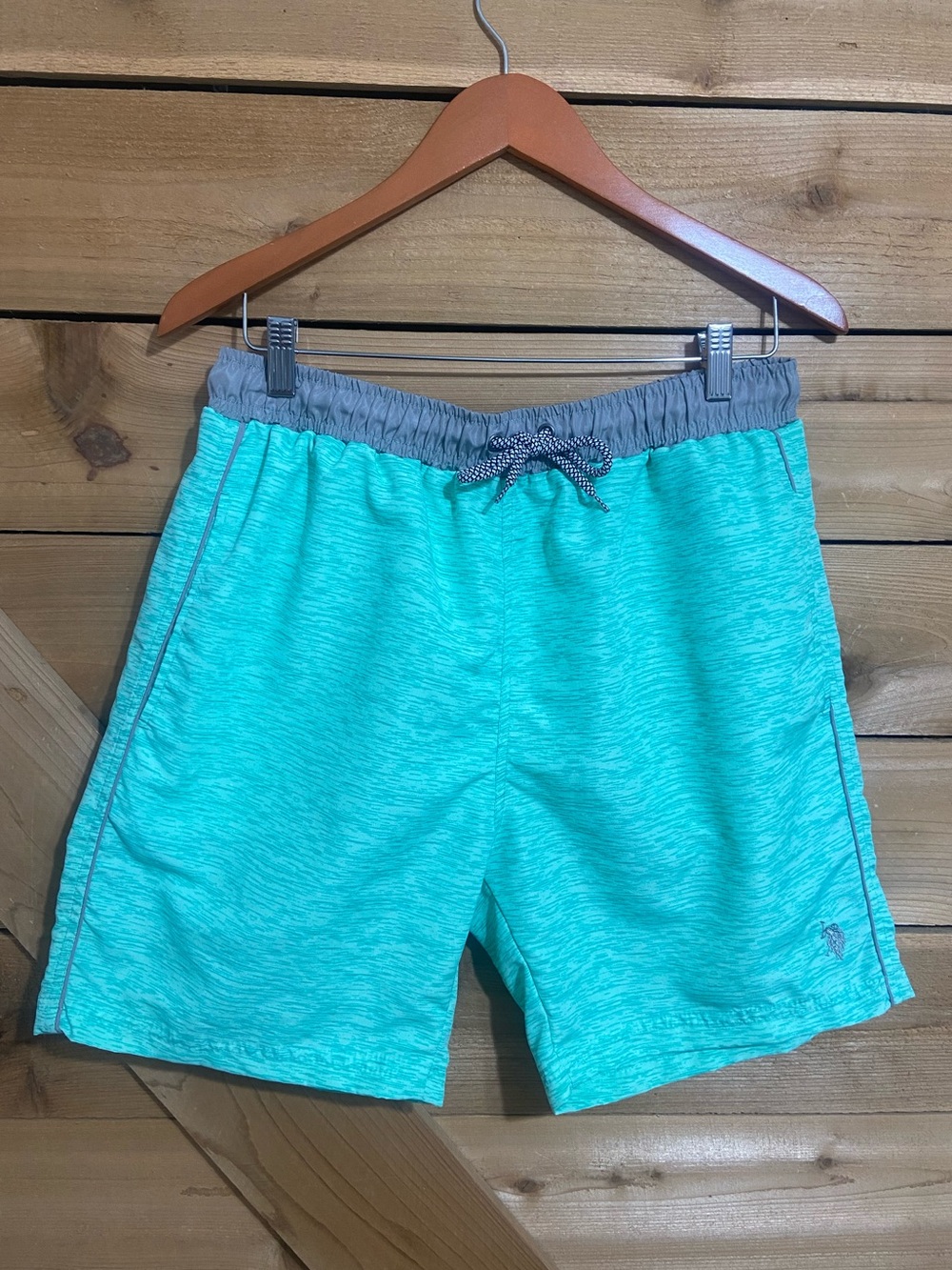 U.S. Polo Assn. Mint Green Elastic Waist Swim Shorts